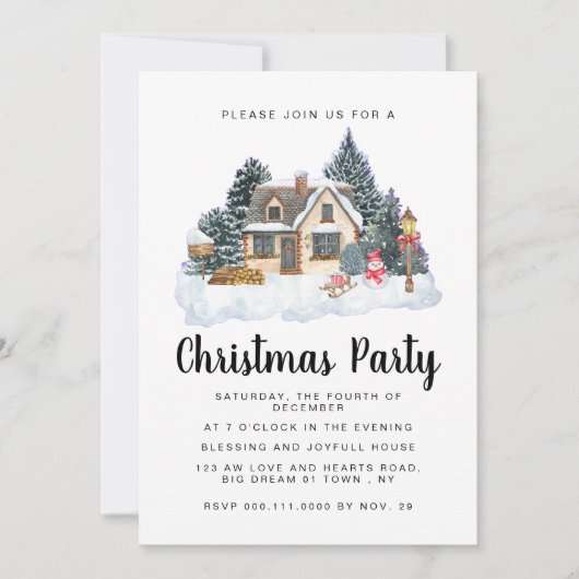 Elegant Winter Nostalgisch Vintage Kerstfeest Kaart (Voorkant)