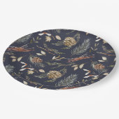 Elegant Winter Paper Plates with Pinecones Papieren Bordje (Gekanteld)