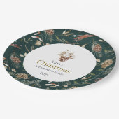 Elegant Winter Paper Plates with Pinecones Papieren Bordje (Gekanteld)