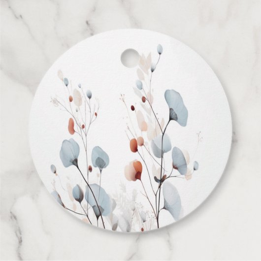 Elegant Winter pastel bloemen Bedankjes Labels (Achterkant)