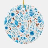 Elegant Winter Patroon Aangepast fotokerstfeest Keramisch Ornament (Achterkant)