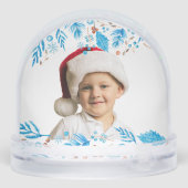 Elegant Winter Patroon Aangepast fotokerstfeest Sneeuwbol (Achterkant)