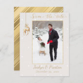 Elegant Winter Photo Save the Date Aankondiging (Voorkant / Achterkant)