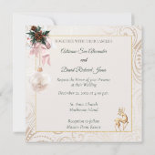 Elegant Winter Photo Wedding Invitation Kaart (Achterkant)