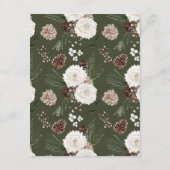 Elegant Winter Pine Bruiloft Informatiekaartje (Achterkant)