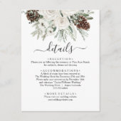 Elegant Winter Pine Bruiloft Informatiekaartje (Voorkant)