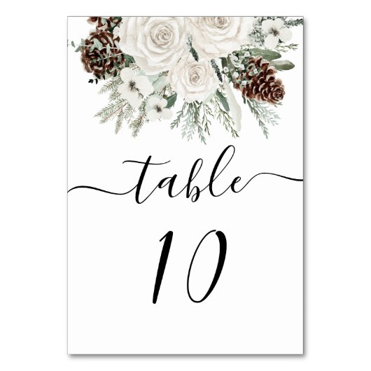 Elegant Winter Pine Bruiloft Kaart (Achterkant)