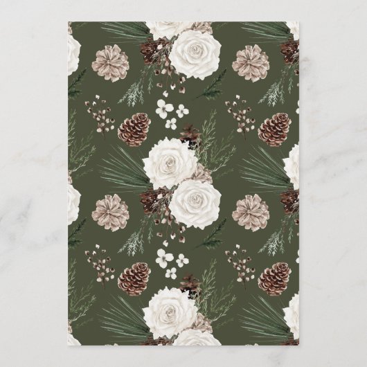 Elegant Winter Pine Bruiloft Menu (Achterkant)