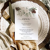 Elegant Winter Pine Bruiloft Menu