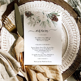 Elegant Winter Pine Bruiloft Menu