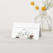 Elegant Winter Pine Bruiloft Plaatskaartje (Voorkant)