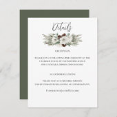 Elegant Winter Pine Cone Wedding Informatiekaartje (Voorkant / Achterkant)