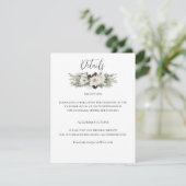 Elegant Winter Pine Cone Wedding Informatiekaartje (Staand voorkant)