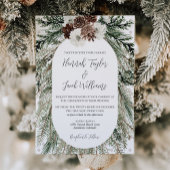 Elegant Winter Pine Cone Wedding Kaart