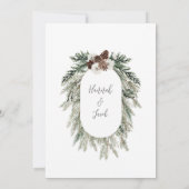 Elegant Winter Pine Cone Wedding Kaart (Achterkant)