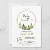 Elegant Winter Pine Tree Forest Baby Sprinkle Kaart (Voorkant)