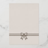 Elegant Winter Pine Tree Wreath Bow Photo Frame Folie Feestdagenkaart (Achterkant)