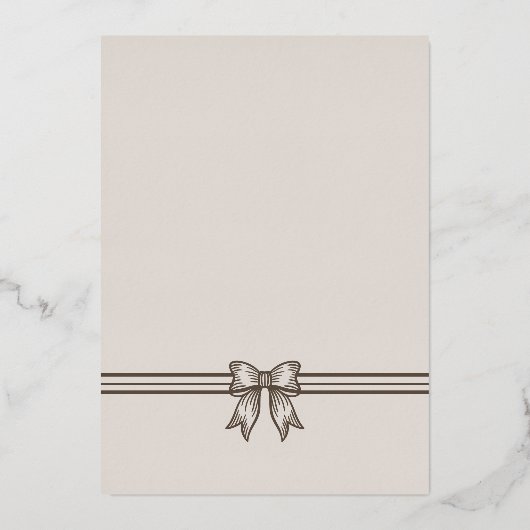 Elegant Winter Pine Tree Wreath Bow Photo Frame Folie Feestdagenkaart (Achterkant)