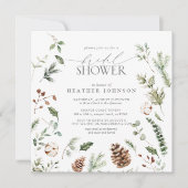 Elegant Winter Pine Waterverf Vrijgezellenfeest Kaart (Voorkant)