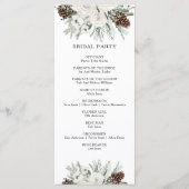 Elegant Winter Pine Wedding Programma Programmakaart (Achterkant)