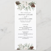 Elegant Winter Pine Wedding Programma Programmakaart (Voorkant)