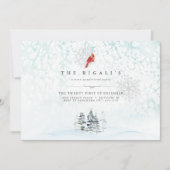 Elegant Winter Pines Kerstmis Waterverf Kaart (Voorkant)
