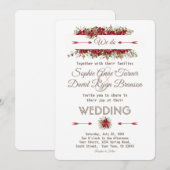 Elegant Winter Poinsettia Flowers Wedding Invite Kaart (Voorkant / Achterkant)