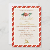 Elegant Winter Red and Gold Christmas Wedding Kaart (Voorkant)