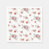 Elegant Winter Red Floral Baby shower Servet (Voorkant)