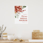Elegant Winter Red Greenery Vrijgezellenfeest Welk Poster (Keuken)