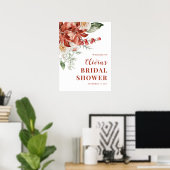 Elegant Winter Red Greenery Vrijgezellenfeest Welk Poster (Thuiskantoor)