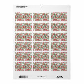 Elegant Winter Red White Floral Painting Etiket (Full Sheet)