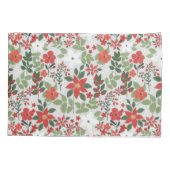 Elegant Winter Red White Floral Painting Kussensloop (Achterkant-Links)