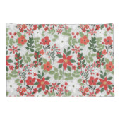 Elegant Winter Red White Floral Painting Kussensloop (Achterkant-Rechts)