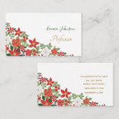 Elegant Winter Red White Floral Painting Visitekaartje (Voorkant / Achterkant)