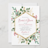 Elegant Winter Rood Goud Kerst Vrijgezellenfeest Kaart (Voorkant)