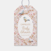 Elegant Winter Roze Bloemen Meisje Baby shower Cadeaulabel (Voorkant)