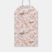 Elegant Winter Roze Bloemen Meisje Baby shower Cadeaulabel (Achterkant)