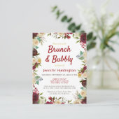 Elegant Winter Rozen Brunch & Bubble Vrijgezellenf Briefkaart (Staand voorkant)