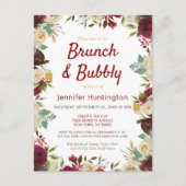 Elegant Winter Rozen Brunch & Bubble Vrijgezellenf Briefkaart (Voorkant)