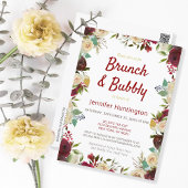 Elegant Winter Rozen Brunch & Bubble Vrijgezellenf Briefkaart