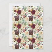 Elegant Winter Rozen Brunch & Bubble Vrijgezellenf Kaart (Achterkant)