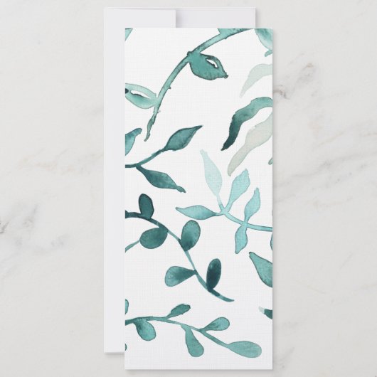 Elegant Winter Rozen, Eucalyptus Wedding Kaart (Achterkant)