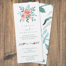 Elegant Winter Rozen, Eucalyptus Wedding Kaart
