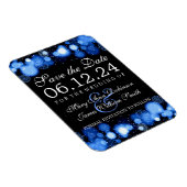Elegant Winter Save the Date Blue Lights Magneet (Rechterzijde)