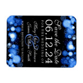 Elegant Winter Save the Date Blue Lights Magneet (Horizontaal)