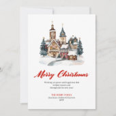 Elegant Winter Scene Christmas Greeting Card Feestdagenkaart (Voorkant)