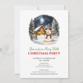 Elegant Winter Scene Christmas Party Invitation Kaart (Voorkant)
