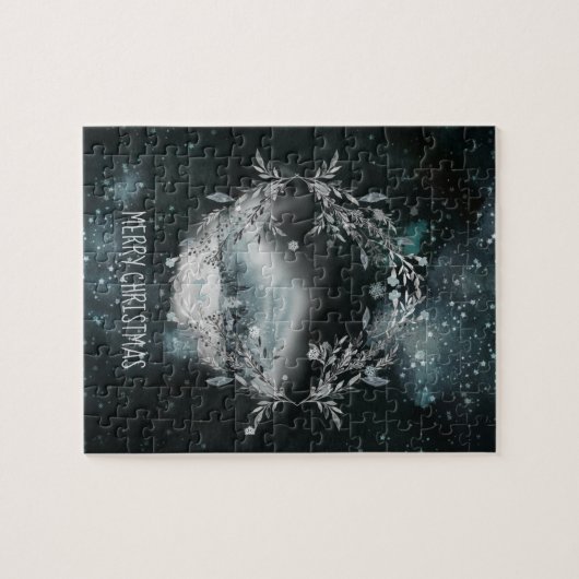 Elegant Winter Scene Vignette Family Fun Kerstmis Legpuzzel (Horizontaal)