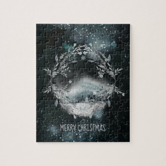 Elegant Winter Scene Vignette Family Fun Kerstmis Legpuzzel (Verticaal)